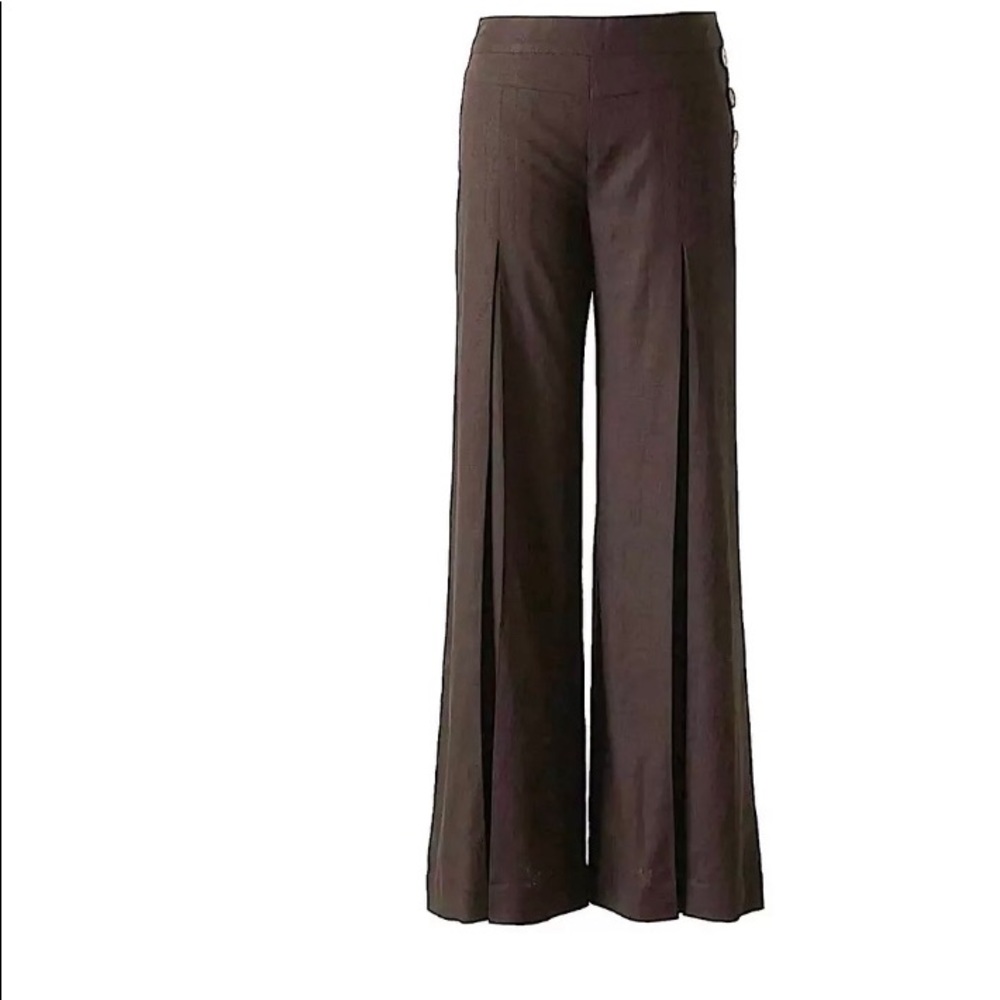 Anthropologie Elevenses Linen Wide Leg Tro…